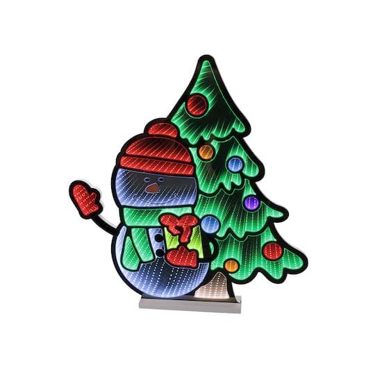 Melrose 27.5" Snowman with Christmas Tree EkkoLight